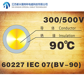 內(nèi)部布線用導(dǎo)體溫度為90℃的單芯實心導(dǎo)體無護(hù)套電纜